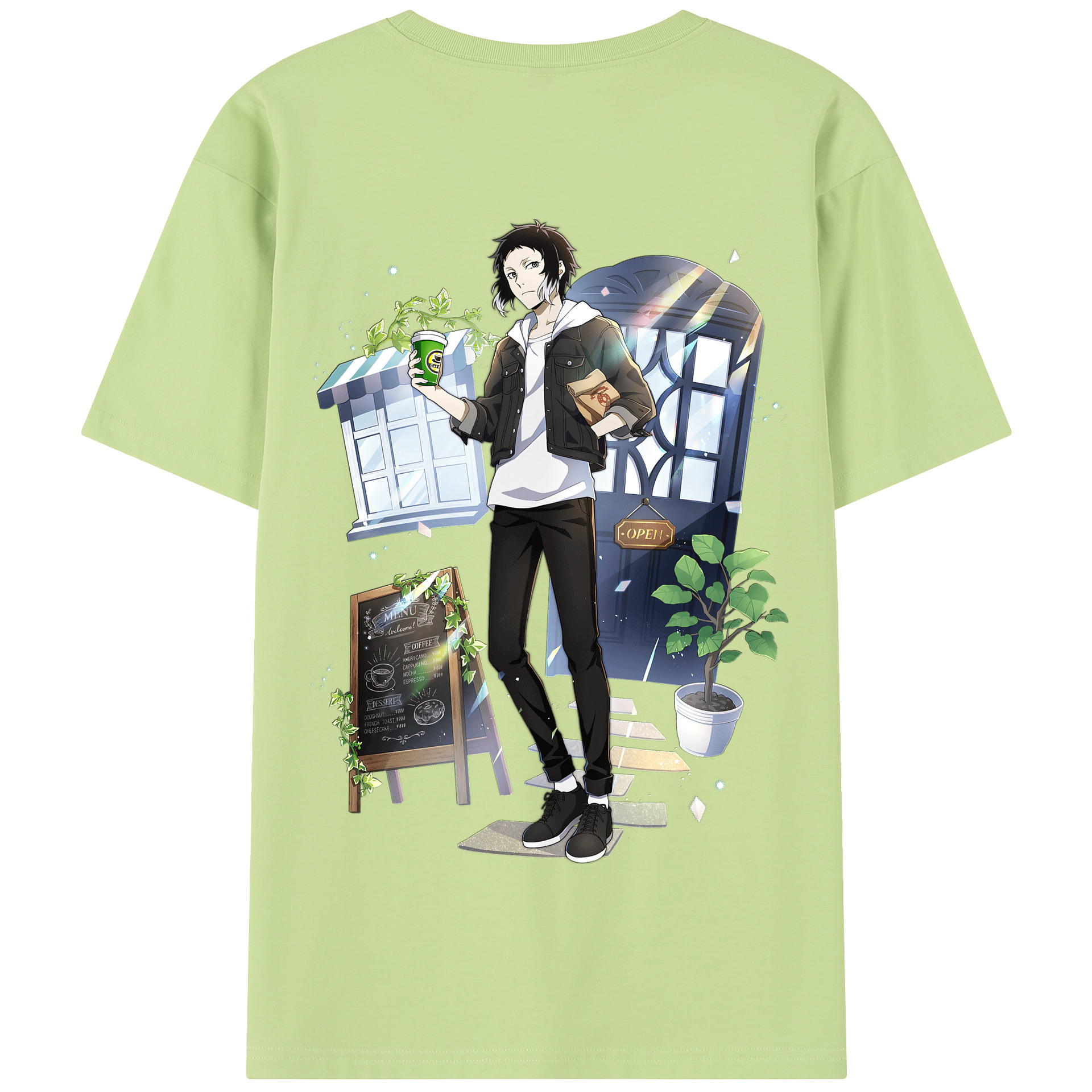 （画像用） 文豪ストレイドッグス Bungo Stray Dogs 綿100％半袖Tシャツ（背面プリント）